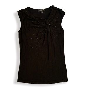 Jones New York Sleeveless Knit Rhinestone Top
